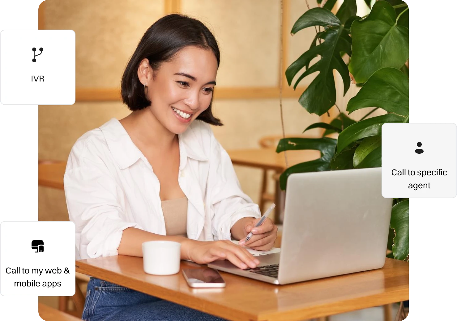 A lady Designing Call Flow to manage the call more smoothly.