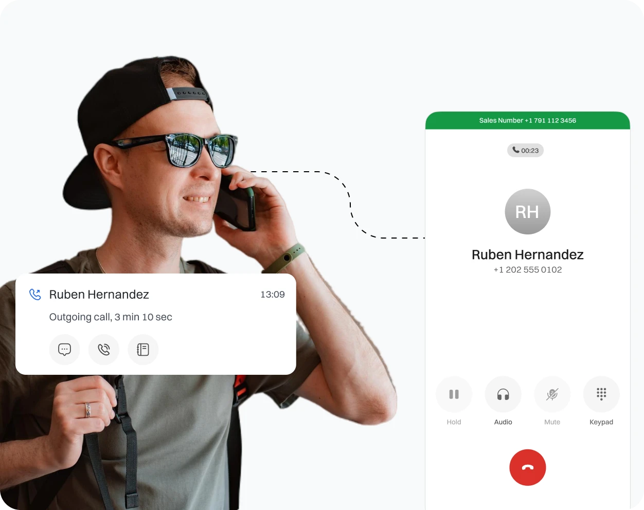 Call records being recorded in Call log of dialaxy app.