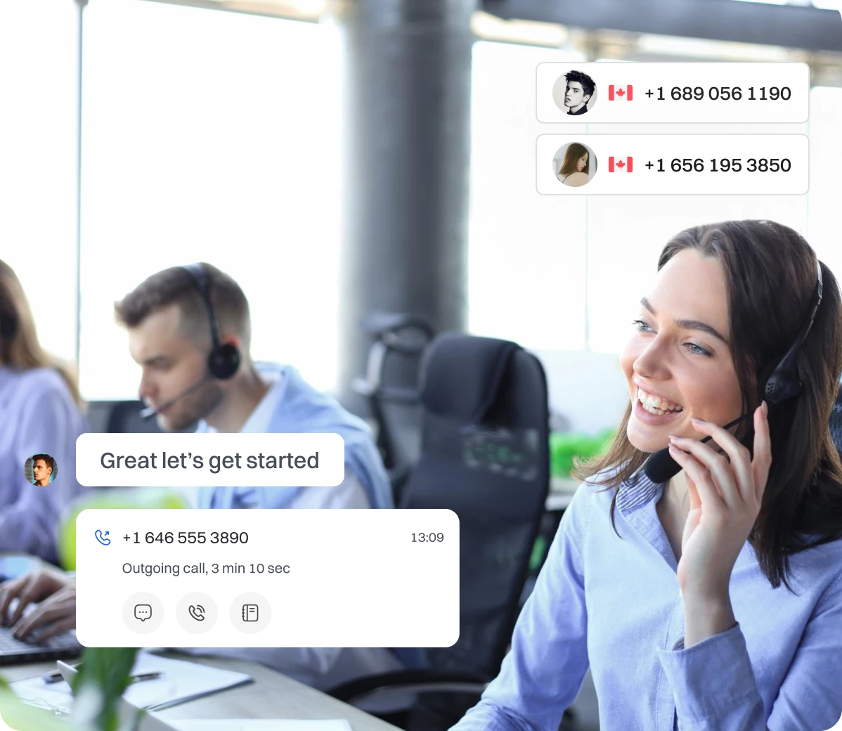 Employee Receiving Call From Customers and addressing their queries.