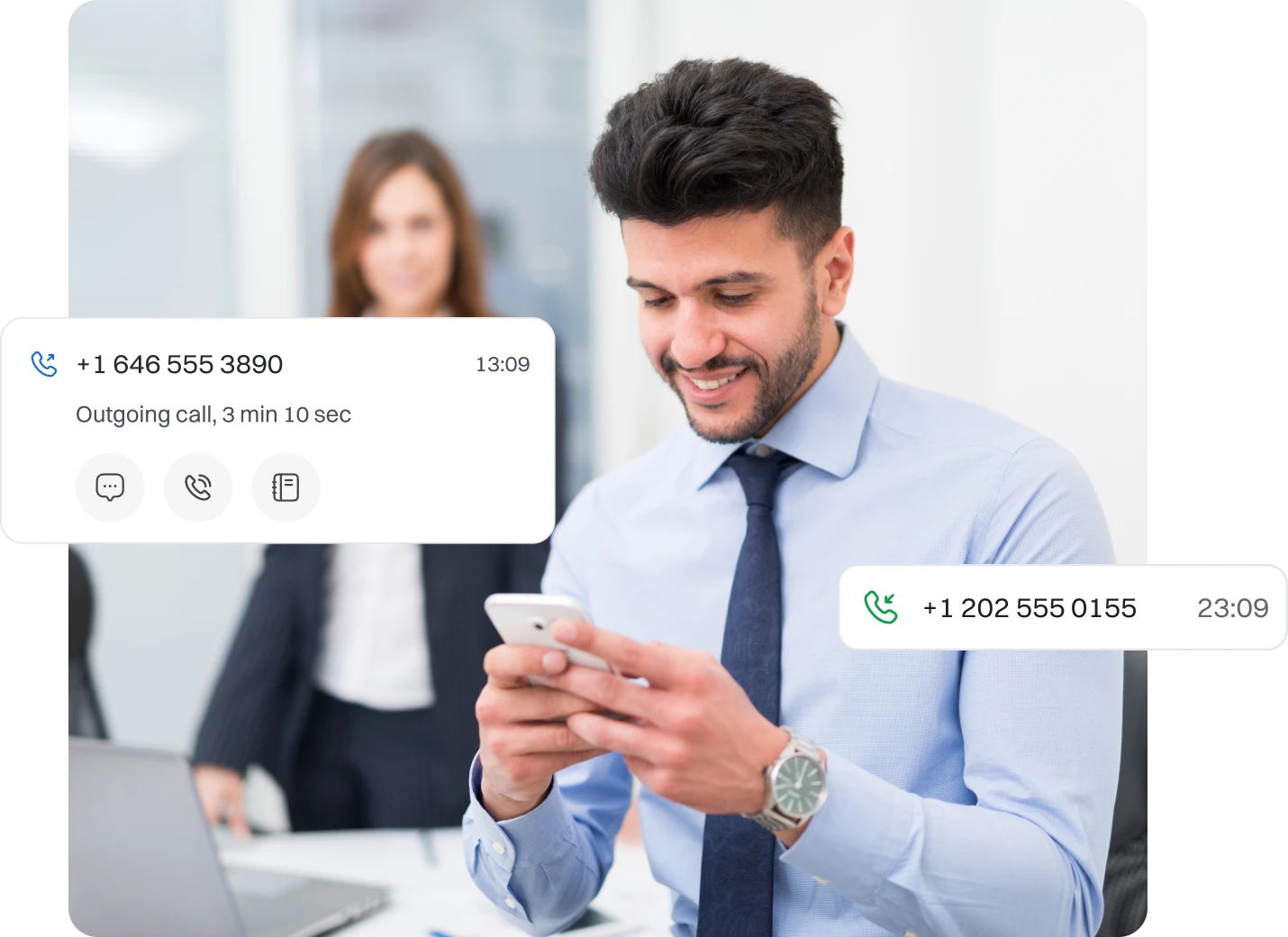 A gentlemen tracking call history (out going call to a number)