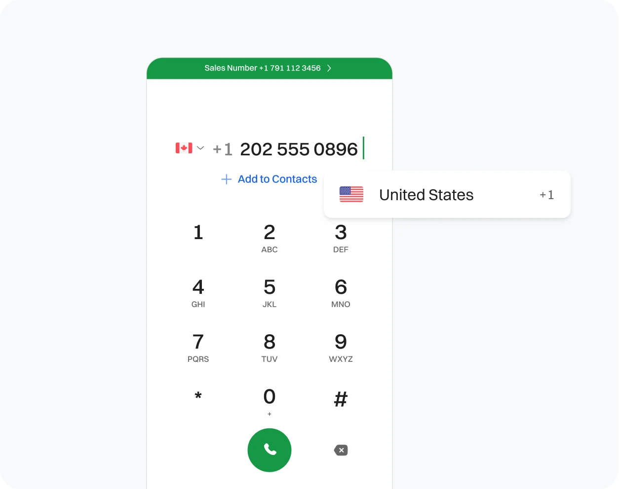 Close-up look of dialaxy phone number dialer.