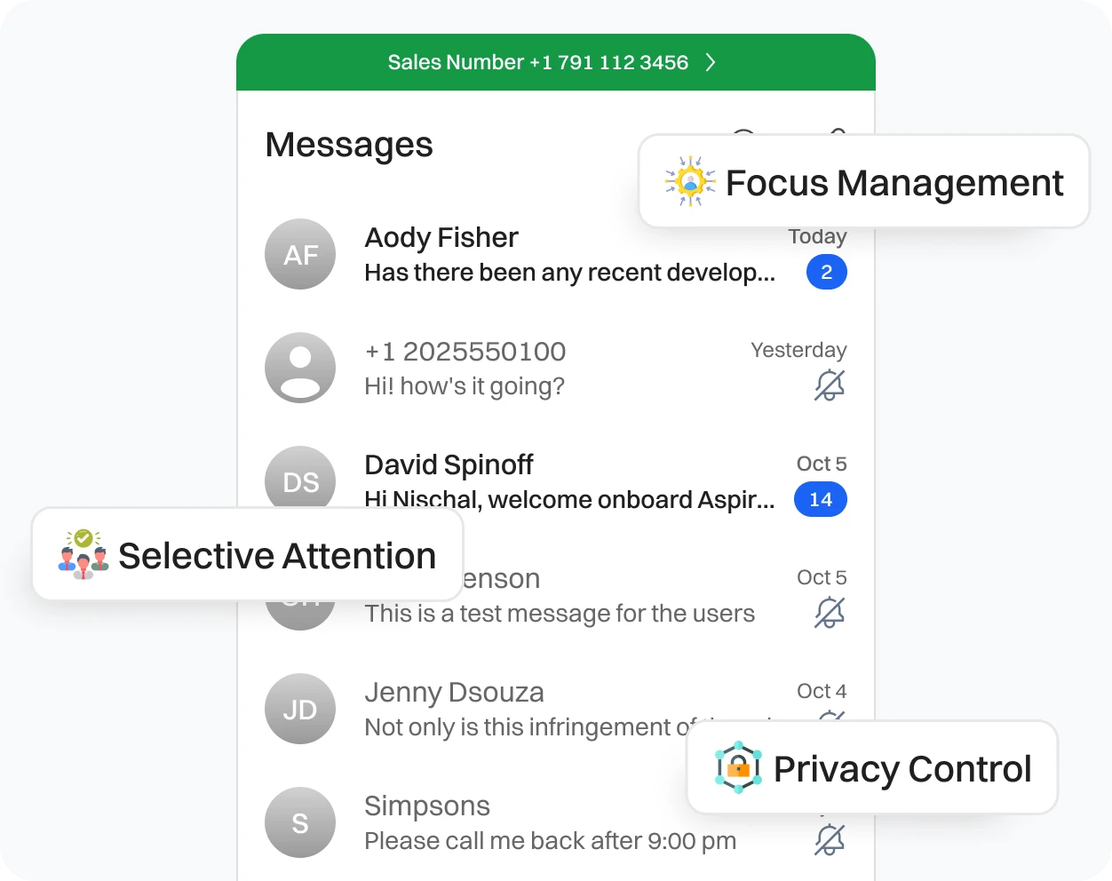 With mute feature, you can control focus, attention and privacy.