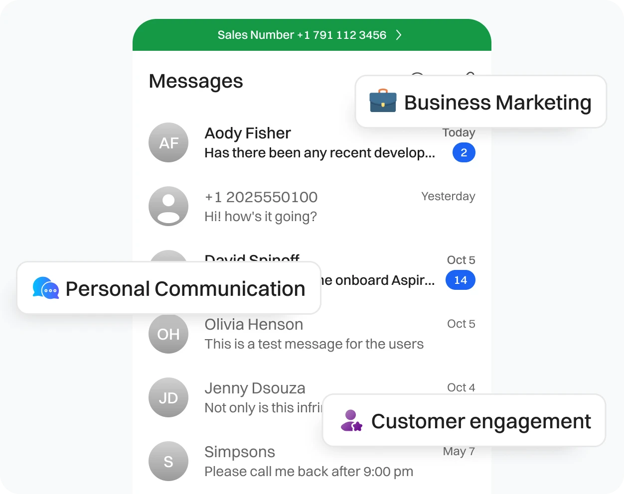 Perform different styles of communication - Personal, business, and customer engagement with MMS feature.