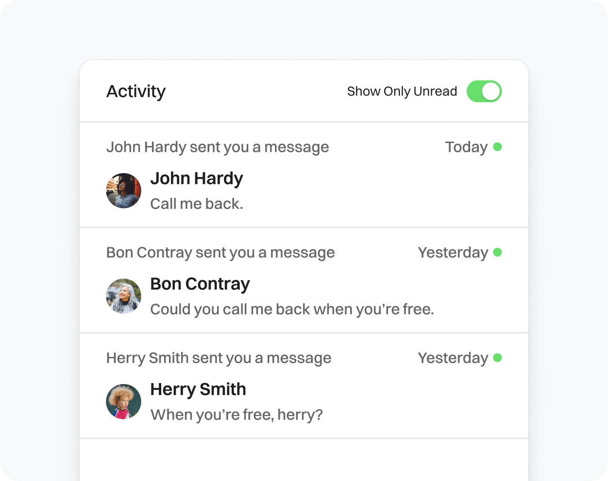 Notifications received for unread messages in Dialaxy.