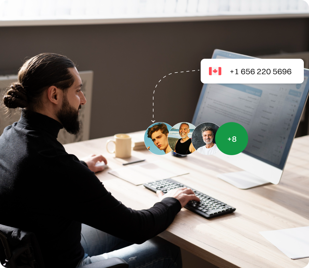 Representation of a guy managing a Agent group.