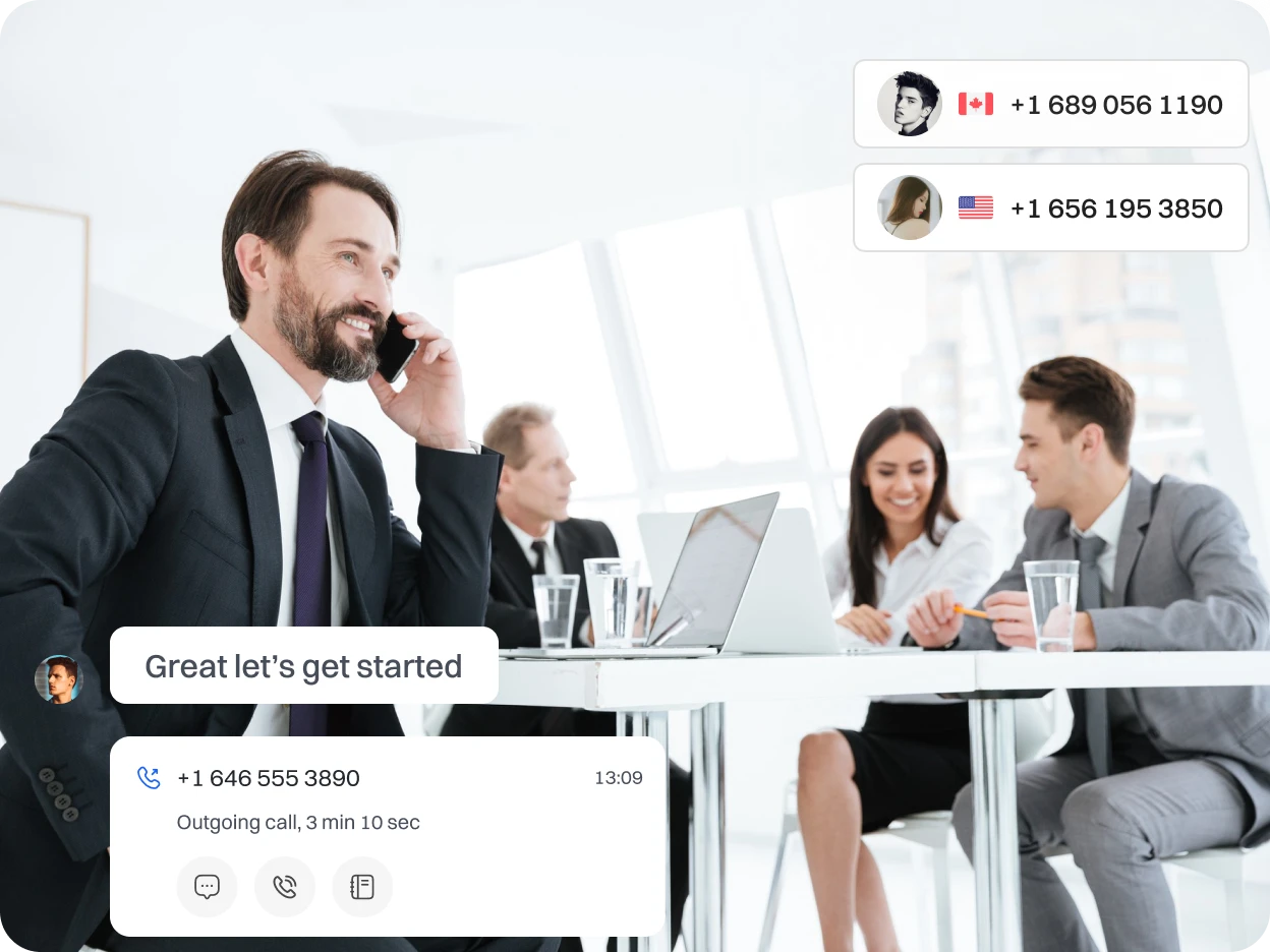 A gentlemen performing outbound call to People of US and Canada.