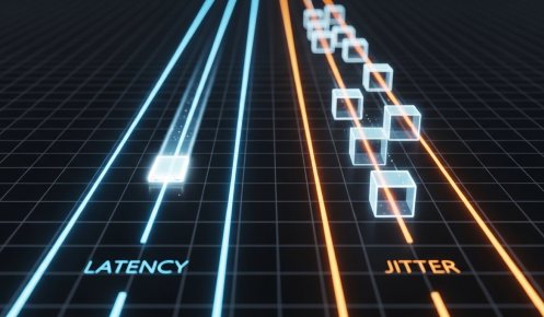 This picture shows the visual representation of both jitter and latency.