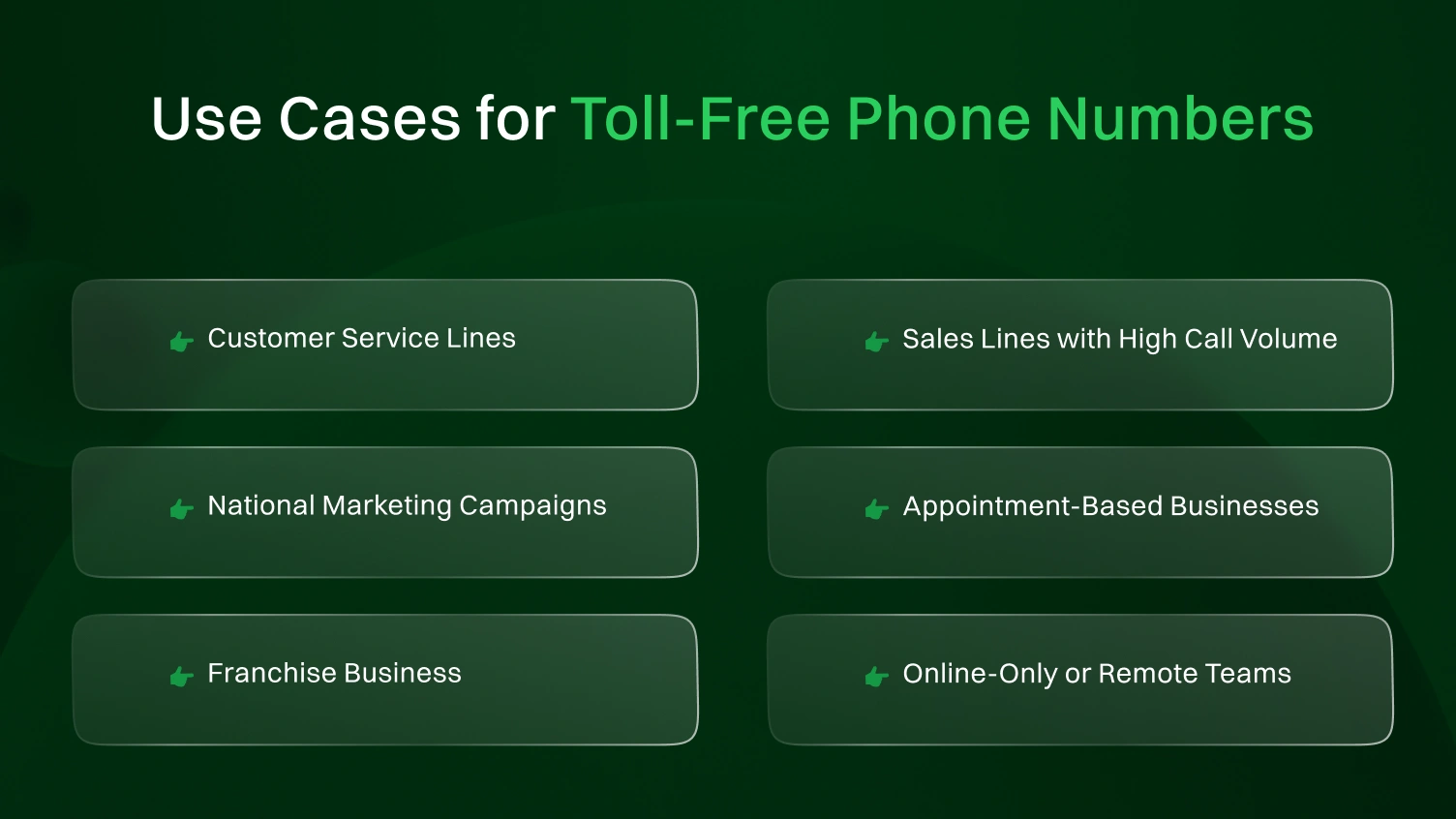 This picture shows use case for toll-free number.