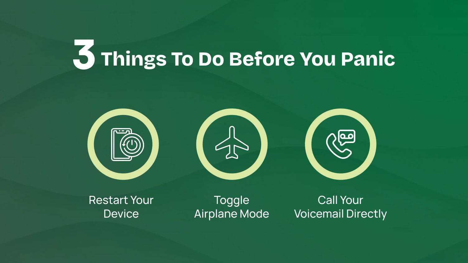 3 Things To Do Before You Panic