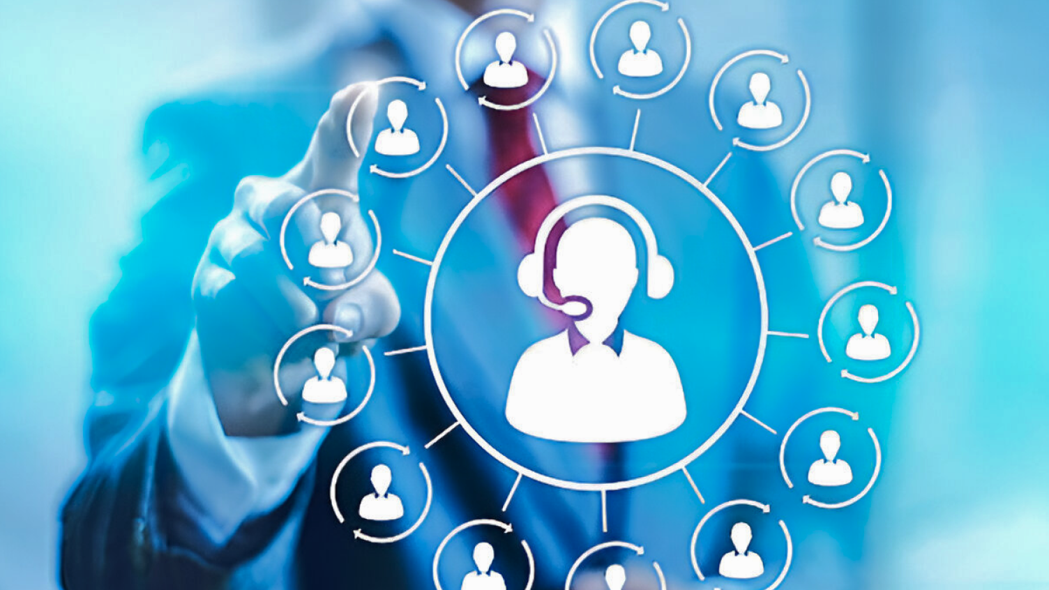 Outbound call center.(visual representation)