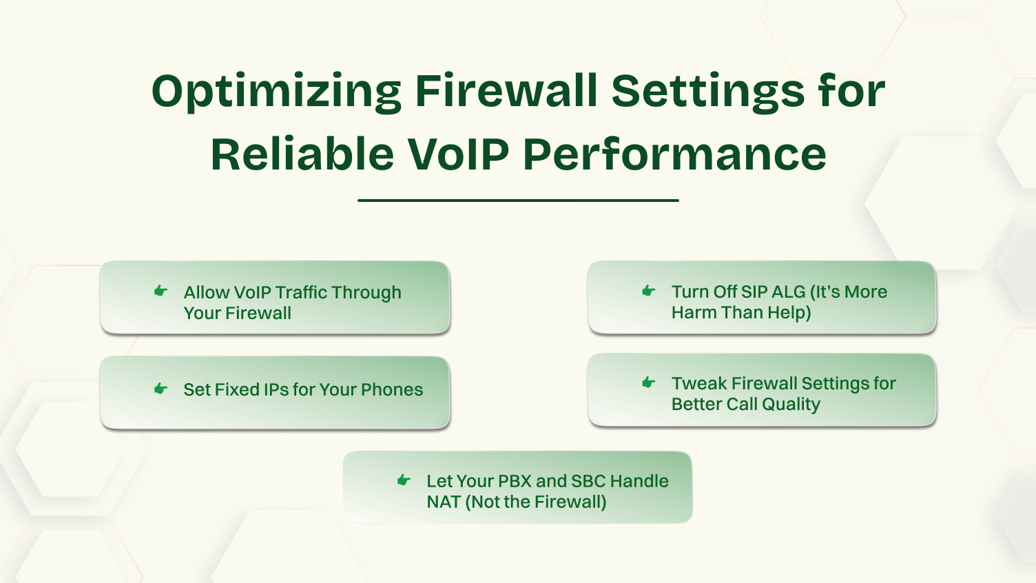 This picture shows methods to optimize firewall settings.