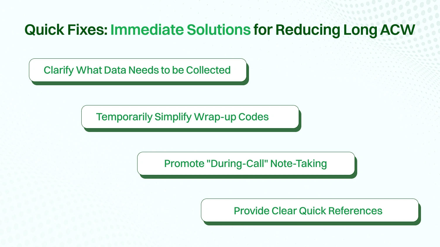 This infographics provide solutions for reducing long acw.