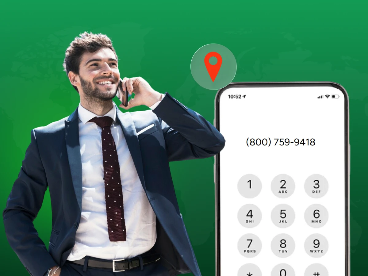 History of 800 Numbers - A guy calling 800 number through mobile phone.