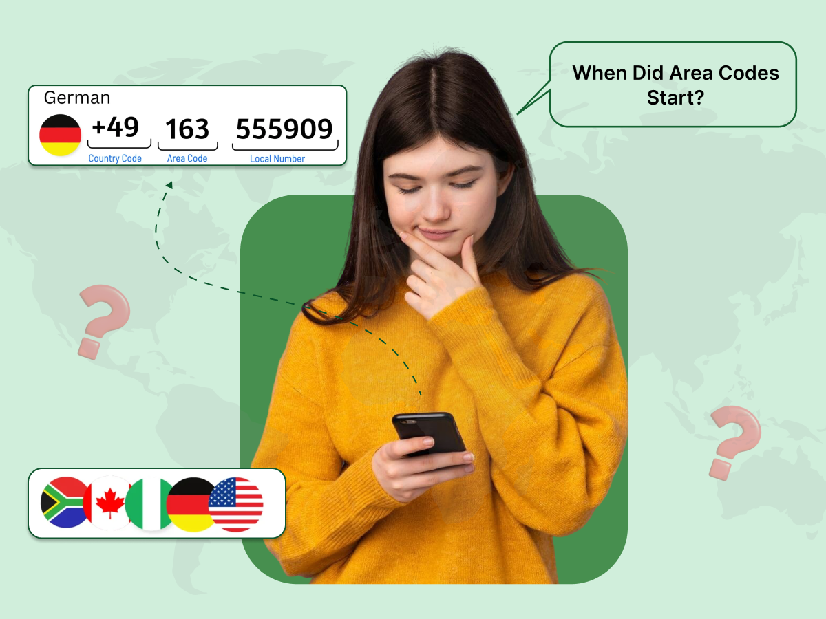 A girl thinking when did area codes start?